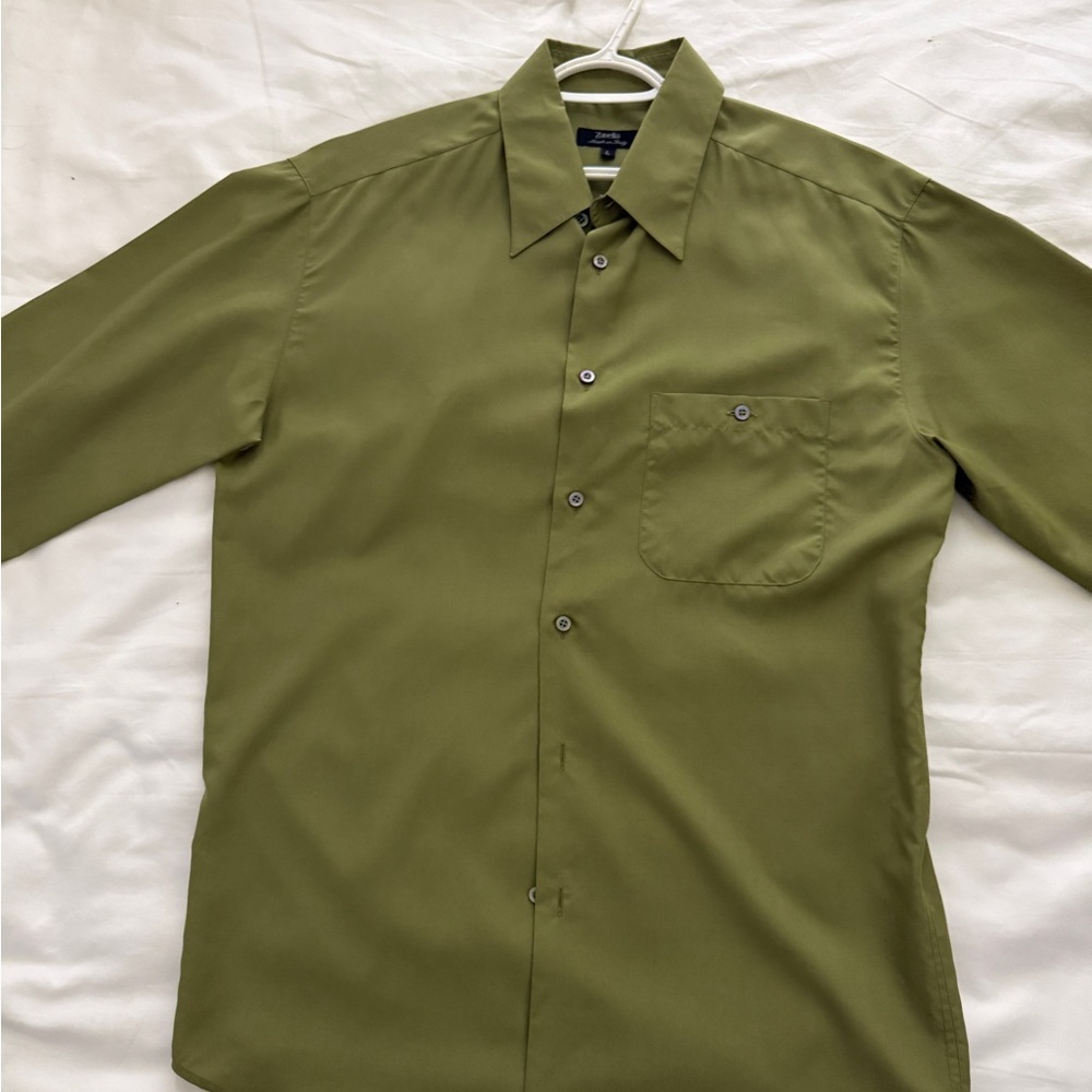 Zanella Olive Green Long-Sleeve Button-Up Shirt
